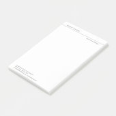 Professionele elegante witte effen minimalistische post-it® notes (Schuin)
