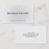 Professionele elegante witte lederen klassieke tek visitekaartje (Voorkant / Achterkant)