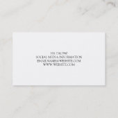 Professionele elegante witte lederen klassieke tek visitekaartje (Achterkant)