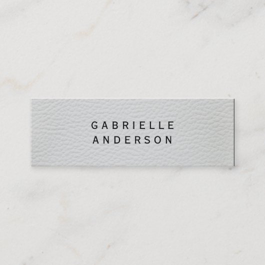 Professionele Elegante Witte Leren Mini Visitekaartje (Voorkant)