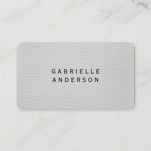 Professionele Elegante Witte Leren Visitekaartje (Voorkant)