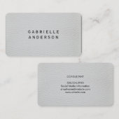 Professionele Elegante Witte Leren Visitekaartje (Voorkant / Achterkant)