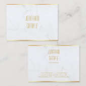 Professionele Elegante Witte Marmeren Gouden Sjabl Visitekaartje (Voorkant / Achterkant)