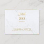 Professionele Elegante Witte Marmeren Gouden Sjabl Visitekaartje (Achterkant)