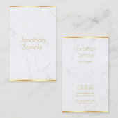 Professionele Elegante Witte Marmeren Gouden Tekst Visitekaartje (Voorkant / Achterkant)