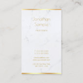 Professionele Elegante Witte Marmeren Gouden Tekst Visitekaartje (Achterkant)
