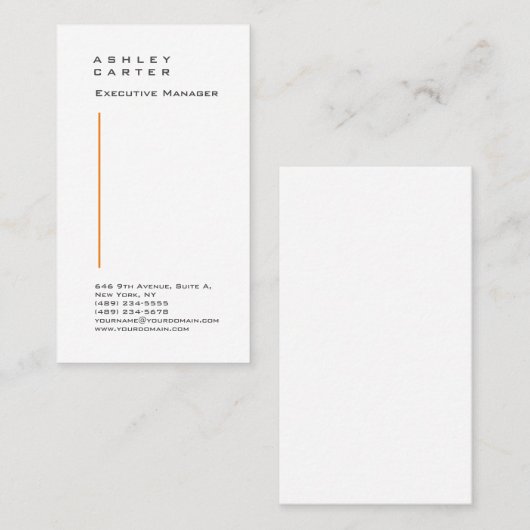 Professionele elegante witte minimalistisch bedruk visitekaartje (Voorkant / Achterkant)