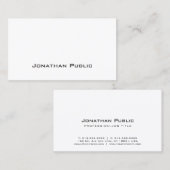 Professionele Elegante Witte Moderne Schone Vlakte Visitekaartje (Voorkant / Achterkant)