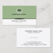 Professionele Elegante Witte Salie Groene Aangepas Visitekaartje (Voorkant / Achterkant)