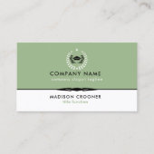 Professionele Elegante Witte Salie Groene Aangepas Visitekaartje (Voorkant)
