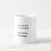 Professionele elegante witte vlakke minimalistisch koffiemok (Center)