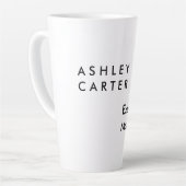 Professionele elegante witte vlakke minimalistisch latte mok (Linkerhoek)