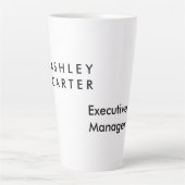 Professionele elegante witte vlakke minimalistisch latte mok (Voorkant)