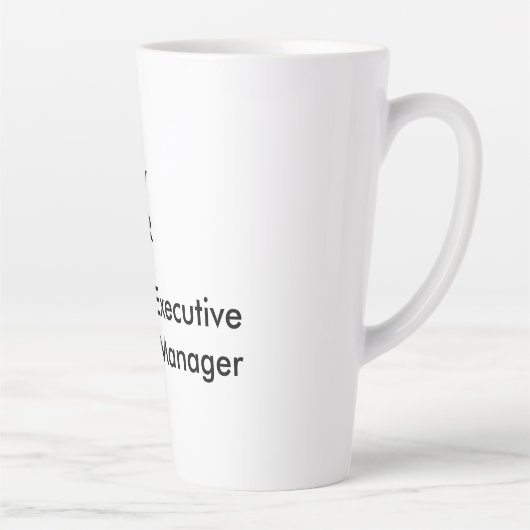 Professionele elegante witte vlakke minimalistisch latte mok (Rechts)