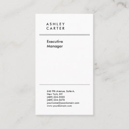 Professionele elegante witte vlakke minimalistisch visitekaartje