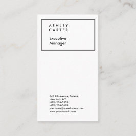 Professionele elegante witte vlakke minimalistisch visitekaartje