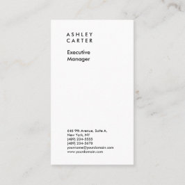 Professionele elegante witte vlakke minimalistisch visitekaartje