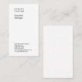 Professionele elegante witte vlakke minimalistisch visitekaartje (Voorkant / Achterkant)