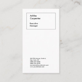 Professionele elegante witte vlakke minimalistisch visitekaartje