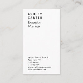 Professionele elegante witte vlakte manager modern visitekaartje
