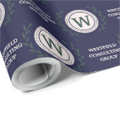 Professionele Elegante Zakelijke Monogramcadeauver Cadeaupapier (Rol Hoek)