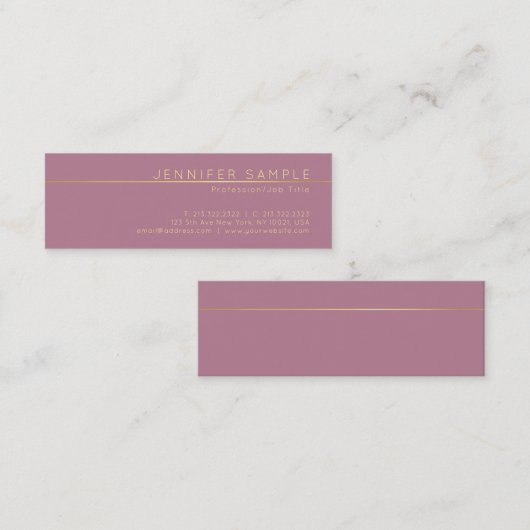 Professionele Elegante Zijdeafwerking Moderne Luxe Mini Visitekaartje (Voorkant / Achterkant)