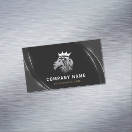 Professionele Elegante Zilveren Leeuw Logo Magnetisch Visitekaartje