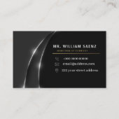 Professionele Elegante Zilveren Leeuw Logo Visitekaartje (Achterkant)