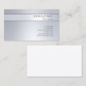 Professionele Elegante Zilveren Minimalistische Sj Visitekaartje (Voorkant / Achterkant)