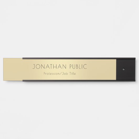 Professionele Elegante Zwart Gouden Glamour Sjablo Deurbordje (Voorkant)