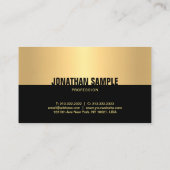 Professionele Elegante Zwart Gouden Moderne Sjablo Visitekaartje (Achterkant)