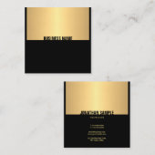 Professionele Elegante Zwart Gouden Sjabloon Moder Vierkante Visitekaartje (Voorkant / Achterkant)