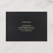 Professionele Elegante Zwarte Leer Visitekaartje (Achterkant)