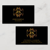 Professionele elegante zwarte luxe visitekaartje (Voorkant / Achterkant)