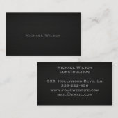 Professionele elegante zwarte textuurvlakte visitekaartje (Voorkant / Achterkant)