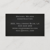 Professionele elegante zwarte textuurvlakte visitekaartje (Achterkant)