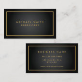 Professionele elegante zwarte vlek, eenvoudig visitekaartje (Voorkant / Achterkant)