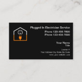 Professionele elektricien aannemer Logo Sjabloon Visitekaartje (Voorkant)