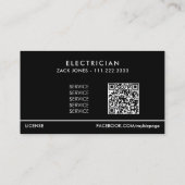 *~* Professionele Elektricien AP75 Foto QR-draden Visitekaartje (Achterkant)