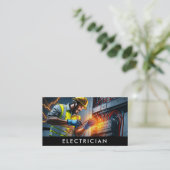 *~* Professionele Elektricien AP75 Foto QR Visitekaartje (Staand voorkant)