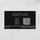 *~* Professionele Elektricien AP75 Foto QR Visitekaartje (Achterkant)