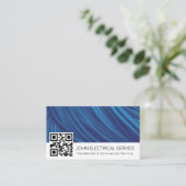 Professionele elektricien met QR-code Visitekaartje (Staand voorkant)
