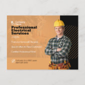 Professionele Elektricien Service Direct Mail Briefkaart (Voorkant)