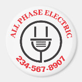 Professionele elektrische dienst Adverteren Magneet (Voorkant)