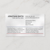 Professionele Elektro & Loodgieterscontractant Visitekaartje (Achterkant)