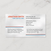 Professionele Elektro & Loodgieterscontractant Visitekaartje (Achterkant)