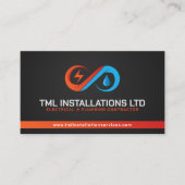 Professionele Elektro & Loodgieterscontractant Visitekaartje (Voorkant)