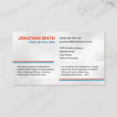 Professionele Elektro & Loodgieterscontractant Visitekaartje (Achterkant)