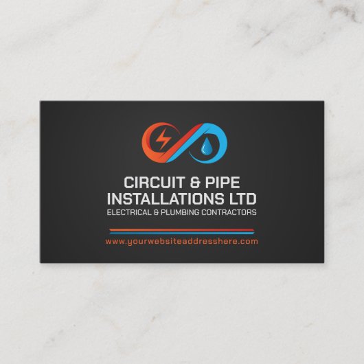 Professionele Elektro & Loodgieterscontractant Visitekaartje (Voorkant)