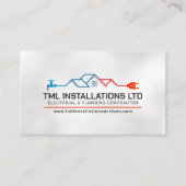 Professionele Elektro & Loodgieterscontractant Visitekaartje (Voorkant)